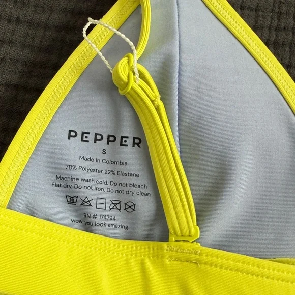 Pepper Yellow and Lavender Bikini Set S top M bottom - Picture 3 of 4